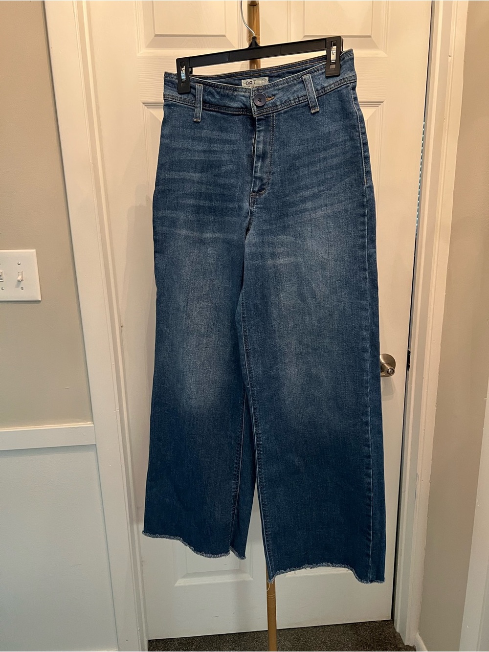 Oat New York Wide-Leg Jeans in Dark Blue Denim